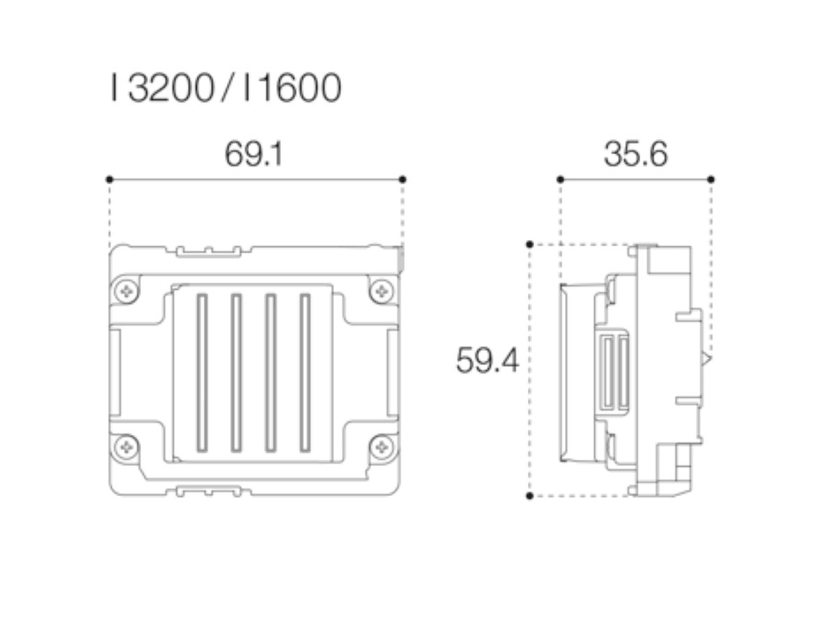 I3200 / I1600 External Dimensions Diagram